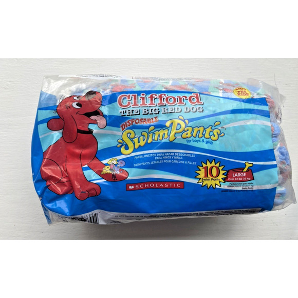Clifford Swim Pants Diapers 2003 Vintage NEW Sealed 10 Pack Large Collectible - Picture 3 of 7